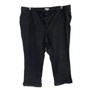 Isaac Mizrahi Live Regular Knit Denim Crop Jeans Womens XL Capris Black Timeless